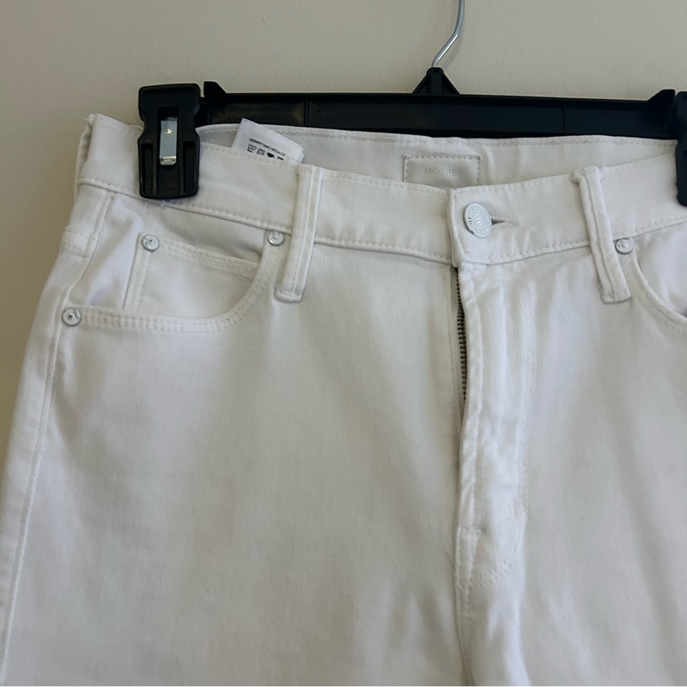 Mother White Flare Jeans The Cha Cha Fray Glass Slipper Bell Bottom Denim 26 - Picture 7 of 14